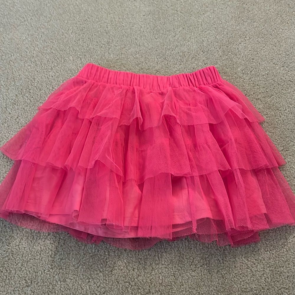 Pink frill ruffle skirt